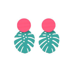 Summer color matching palma leaf earrings
