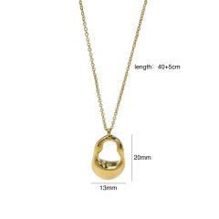 14K enamel moon coin pendant stainless steel necklace