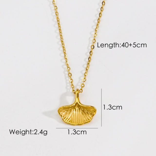 INS easy match dainty moon card coin pendant stainless steel necklace