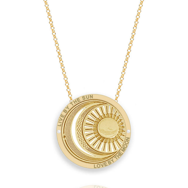 Vintage evil eye sunshine coin necklace stainless steel necklace