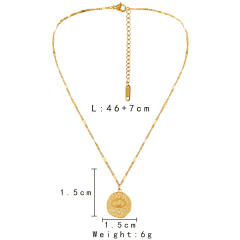 Dainty evil eye stainless steel necklace coin necklace