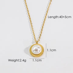 INS Natural stone letter heart pendant stainless steel necklace