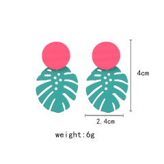 Summer color matching palma leaf earrings