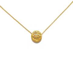 Vintage gold plated evil eye heart coin necklace stainless steel necklace