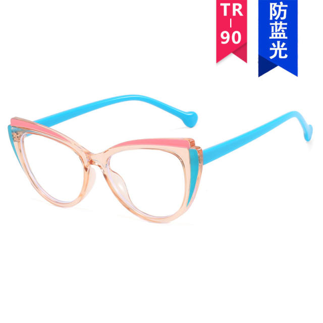 Color matching cat eye shape reading glasses