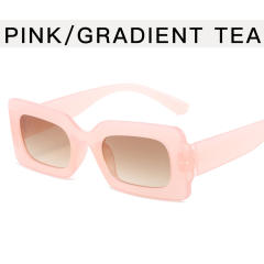 ins jelly color Y2K square shape lady sunglasses