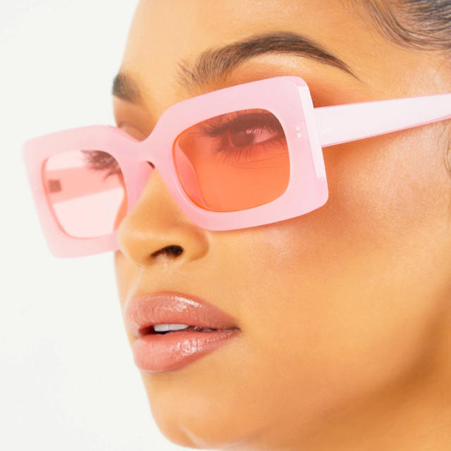ins jelly color Y2K square shape lady sunglasses
