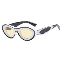 Personality colorful oval shape sunglasses