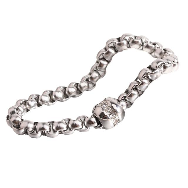 Hiphop chunky stainless steel ball bead chain bracelet for men