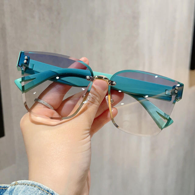 Y2K rimless colorful sunglasses