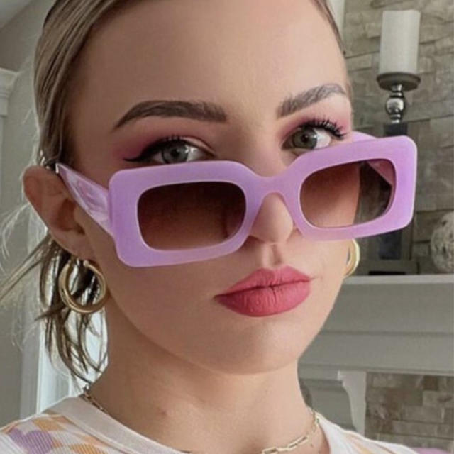 ins jelly color Y2K square shape lady sunglasses
