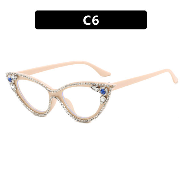 Luxury diamond cat eye shape women reading glasses