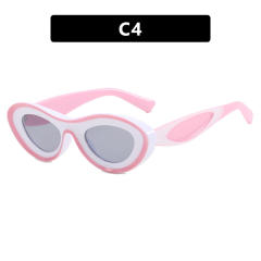 Personality colorful oval shape sunglasses