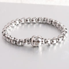 Hiphop chunky stainless steel ball bead chain bracelet for men