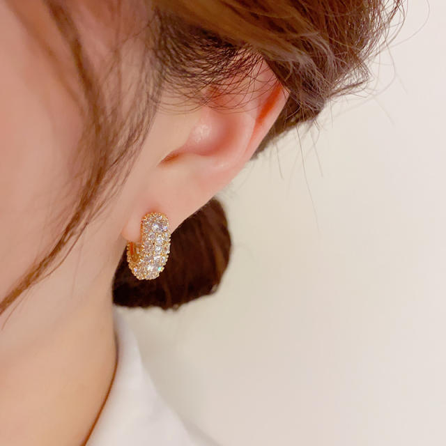 Delicate diamond bolder copper earrings hoop earrings