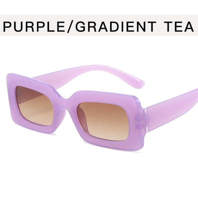 ins jelly color Y2K square shape lady sunglasses