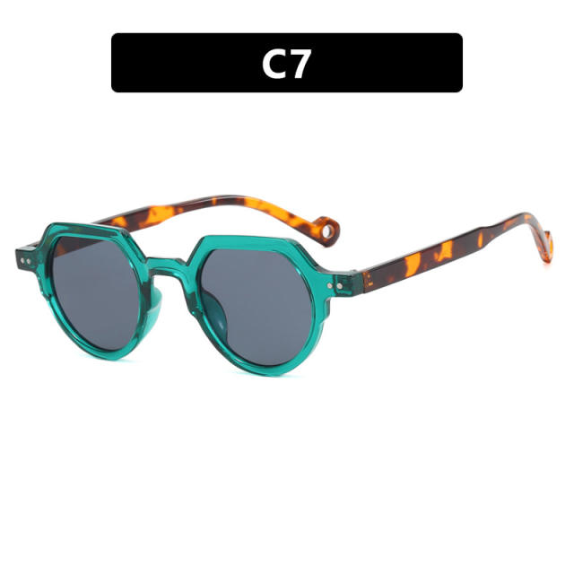 Vintage fashion show round shape colorful sunglasses