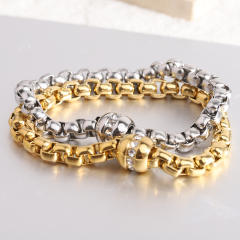 Hiphop chunky stainless steel ball bead chain bracelet for men