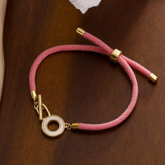 Concise easy match heart colorful rope bracelet
