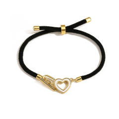 Concise easy match heart colorful rope bracelet