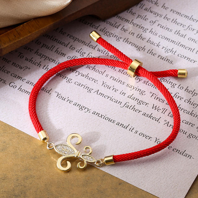 Concise easy match heart colorful rope bracelet