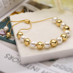 6mm/8mm/10mm ball bead copper slide bracelet