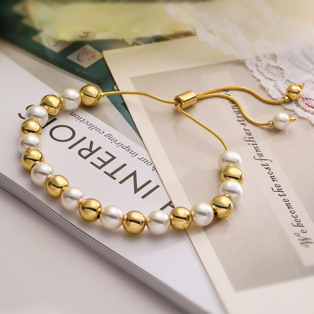 6mm/8mm/10mm ball bead copper slide bracelet
