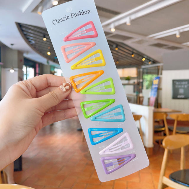 Korean fashion plain color snap hair clips set for kids