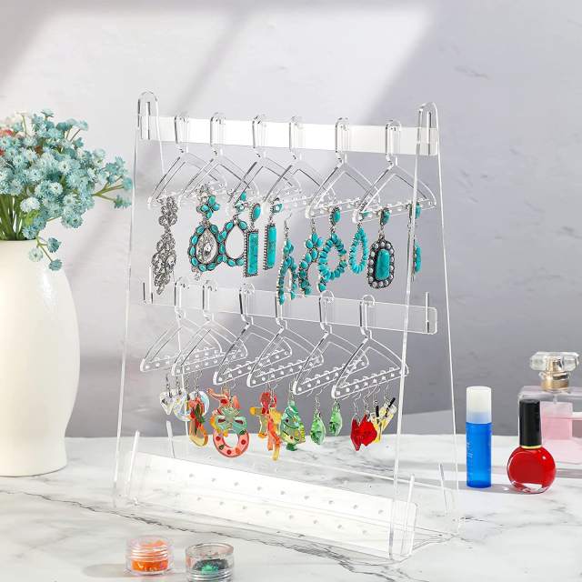 Rainbow color clear acrylic cute jewelry display stand
