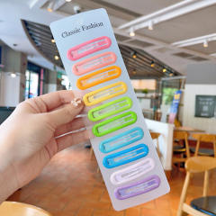 Korean fashion plain color snap hair clips set for kids