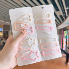 Sweet pink color snap hair clips set for kids