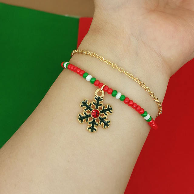 Occident fashion sweet charm bead christmas bracelet