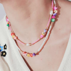 Y2K ins colorful seed bead choker necklace