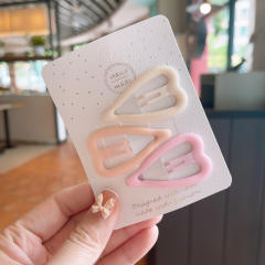 Sweet pink color snap hair clips set for kids