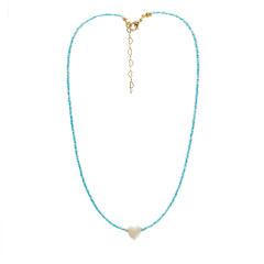 Y2K light blue color beaded choker necklace