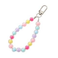 Sweet acrylic bead cute bear heart keychain bag accessory