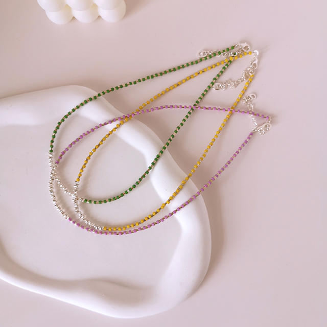 INS sweet colorful tiny bead choker necklace