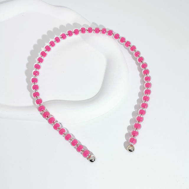 Y2K sweet rose red pink color fruit CCB headband