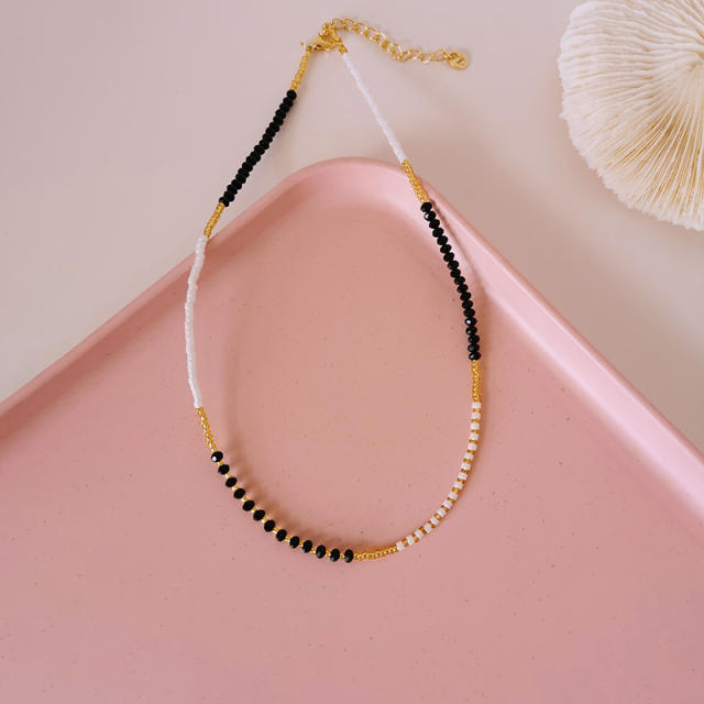 Y2K ins trend colorful bead choker necklace