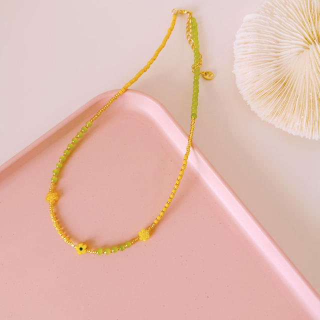 Y2K fresh color tiny bead choker necklace