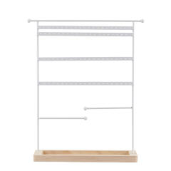 7 layer 80 holes black metal material jewelry display stand