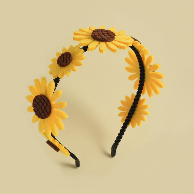 Cute sunflower daisy flower natural headband for kids