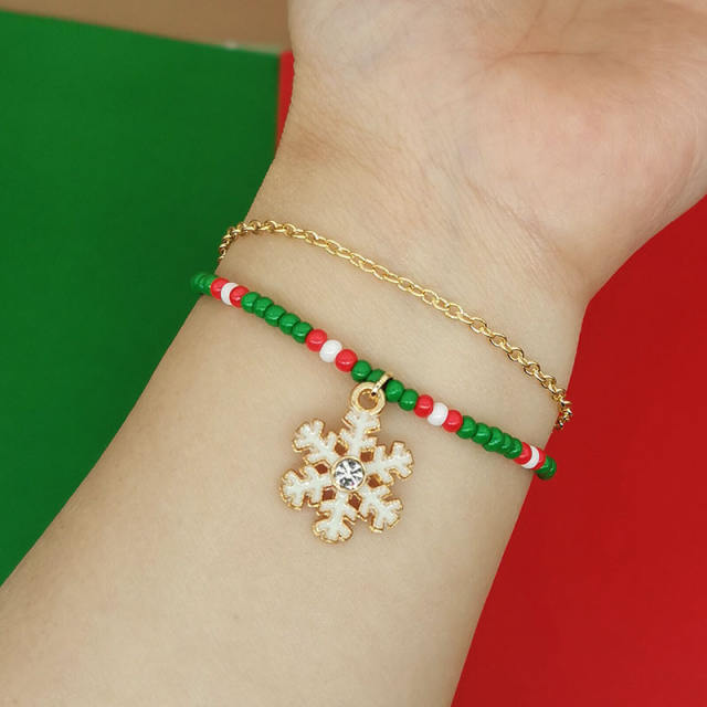 Occident fashion sweet charm bead christmas bracelet