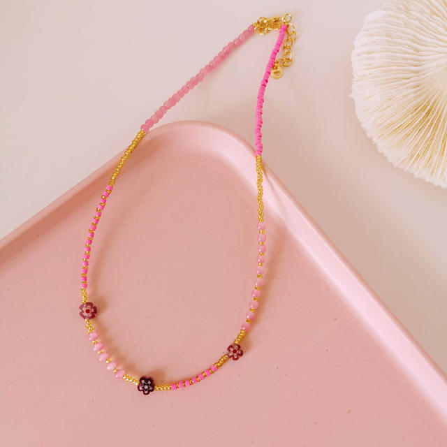 Y2K fresh color tiny bead choker necklace