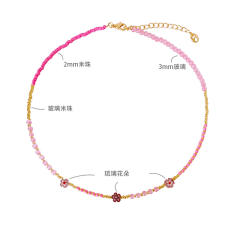 Y2K fresh color tiny bead choker necklace