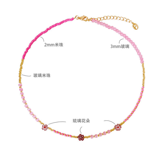 Y2K fresh color tiny bead choker necklace
