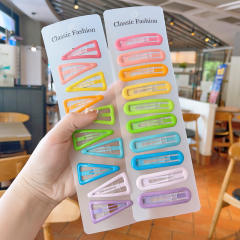 Korean fashion plain color snap hair clips set for kids