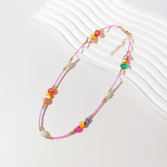 Y2K ins colorful seed bead choker necklace