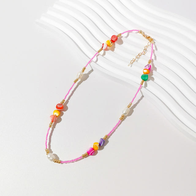 Y2K ins colorful seed bead choker necklace