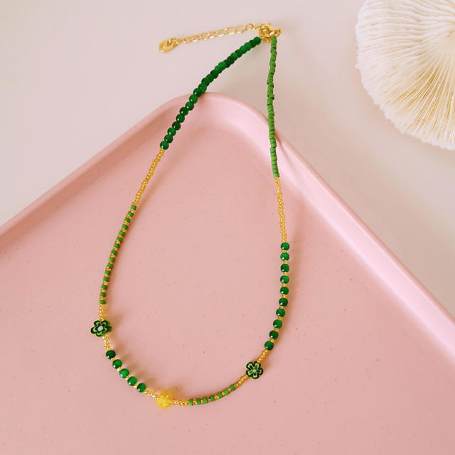 Y2K fresh color tiny bead choker necklace